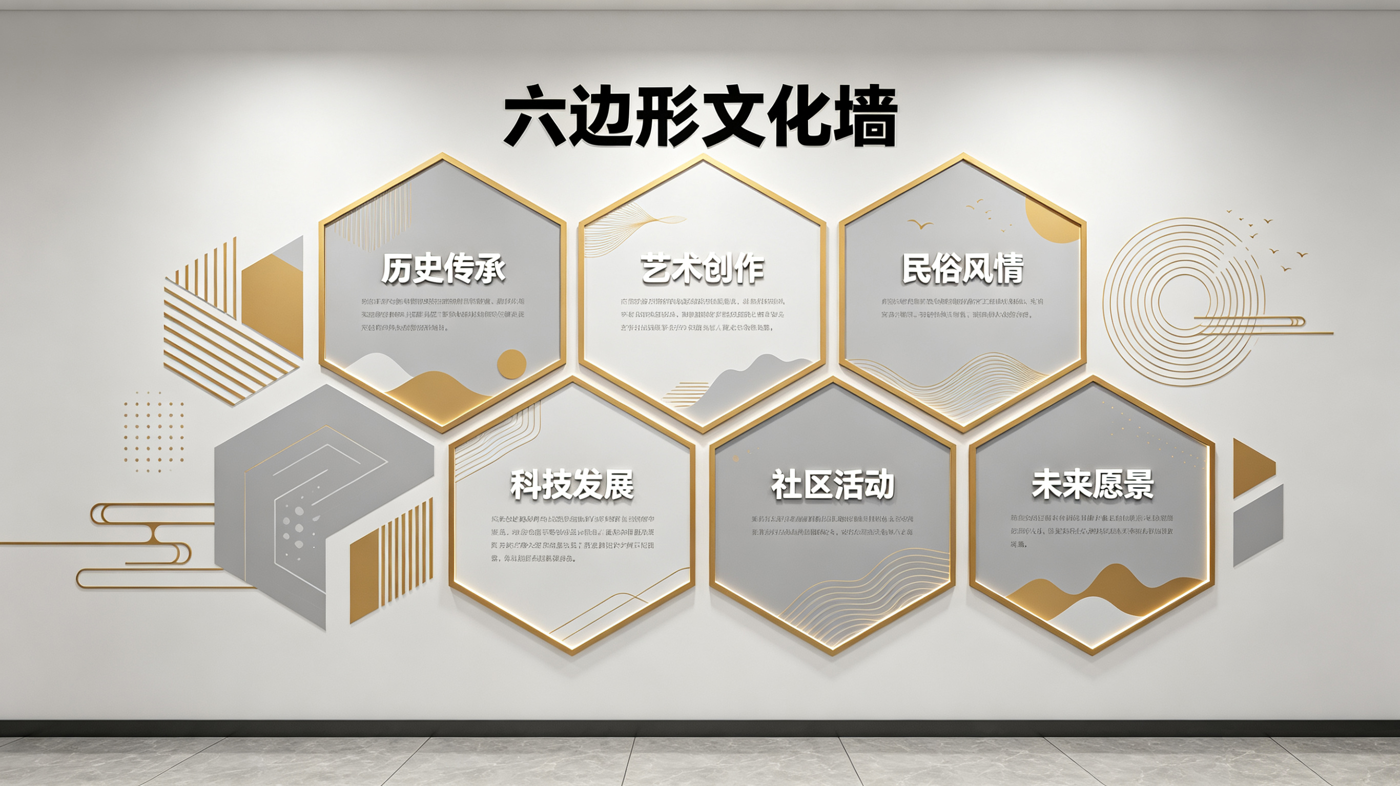 贵港企业文化墙 | 六边形信息美学
